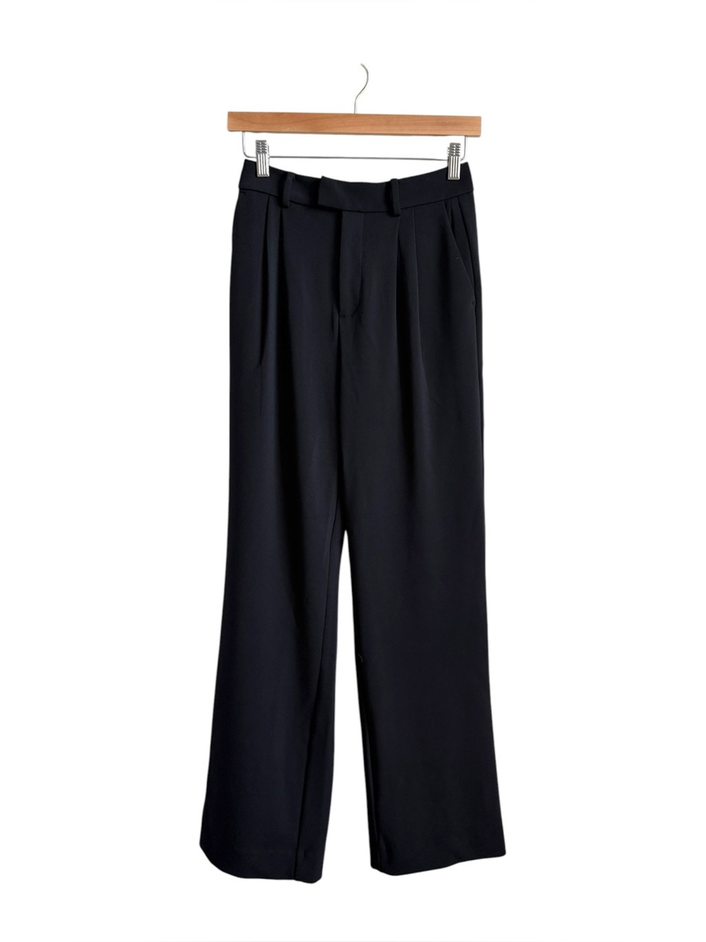 CUTS Essential Pants Black Wide Leg Pintuck Trousers Size 6